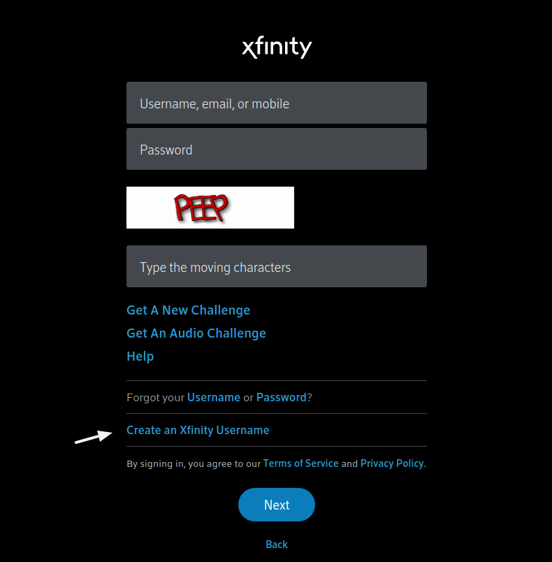 Xfinity Create Account