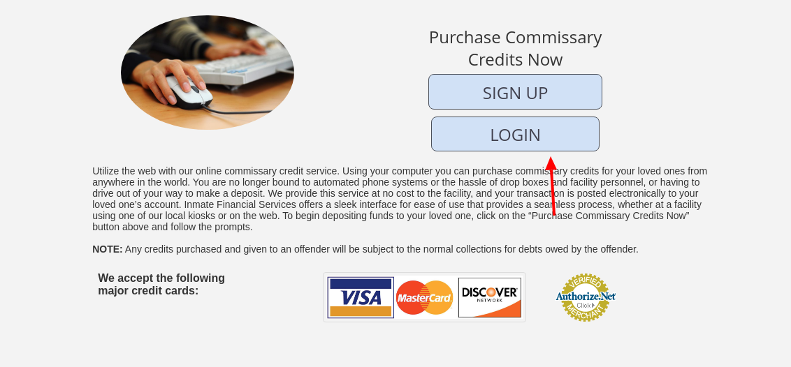 nmate Financial Commissary Sign In