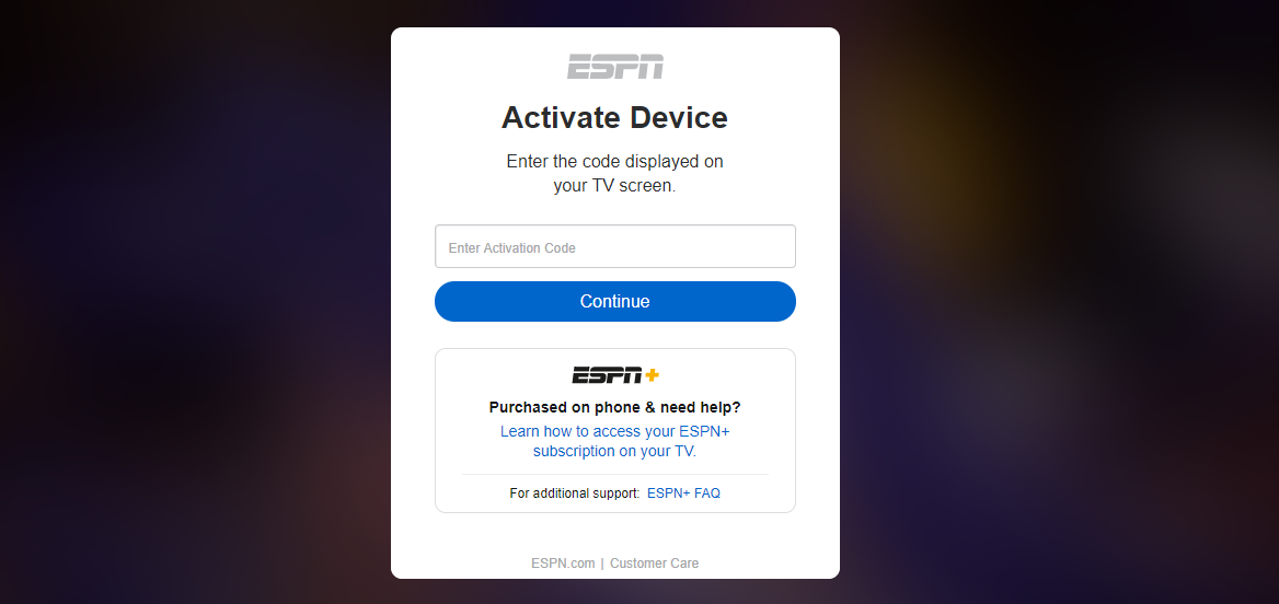Activate ESPN on Smart Device