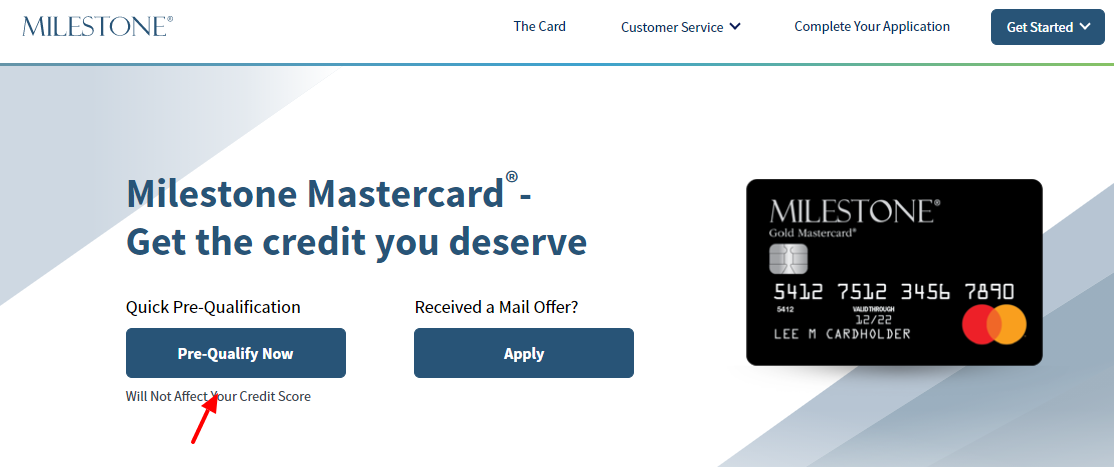 Milestone Card Pre Qulify