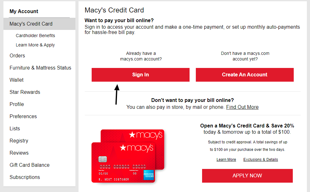 Macy’s Credit Card Login